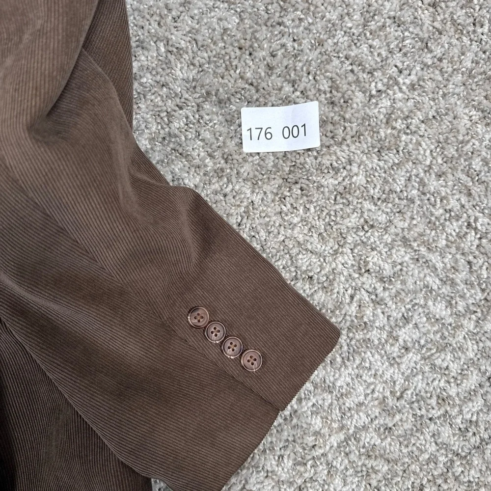 Ralph Lauren Blazer Mens 44L Brown Corduroy Polyester Blend Preppy Dark Academia